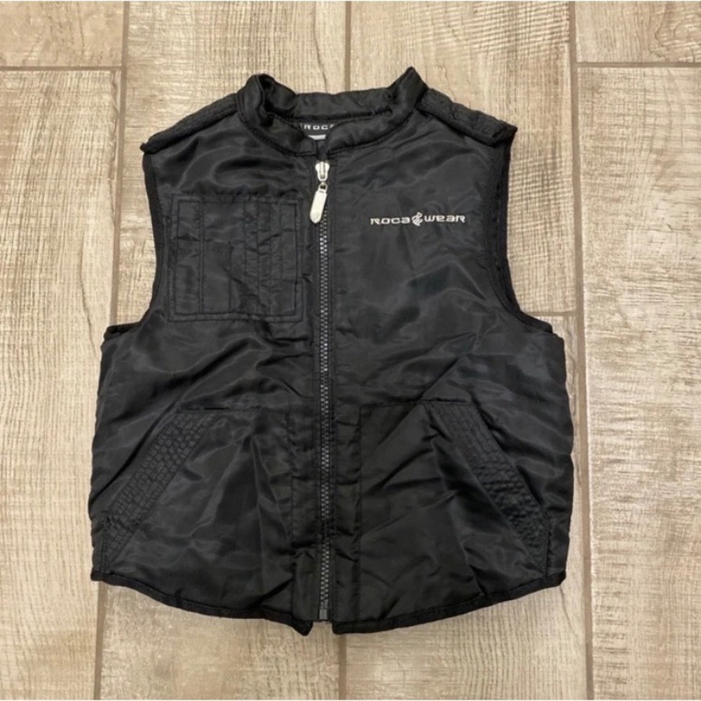 Roca Wear Kid 3T Vest Black Full Zip Quilted Puffer Gilet Zipped Pockets Outdoor